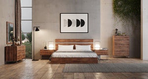 VIG Furniture Lorenzo Italian Light Oak Chest Of Drawers With 5 Soft-Close Drawers & Brushed Stainless Base VGACLORENZO-CHEST