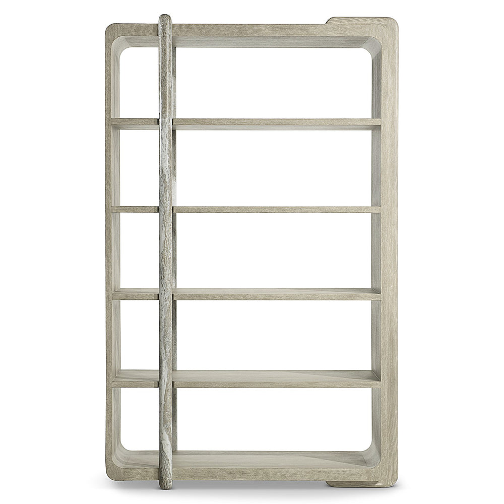 Bernhardt Bernhardt Arcadia Sculptural Etagere In Clay Oak With Faux Stone Post, 5 Shelves Rustic Modern Loft 334812