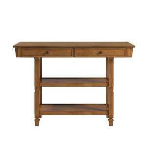 Homelegance By Top-Line Matthieu Two-Tone Antique Kitchen Island Buffet Oak Rubberwood