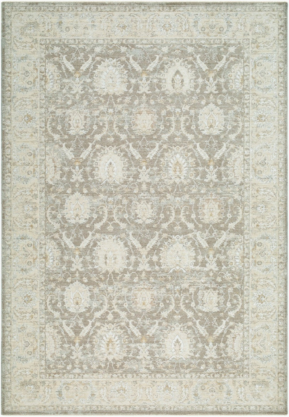 Livabliss Lotus Traditional Medallion Area Rug Turkish Woven Fringe Accent for Living Room Medium Gray, Cr 10' x 13'11" LOT2306-101311
