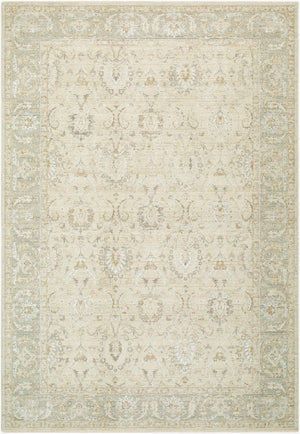 Livabliss Lotus Machine Woven Traditional Area Rug with Fringe Polypropylene Living Room Floor Accent Cream, Light Be 5' x 7'5" LOT2308-575