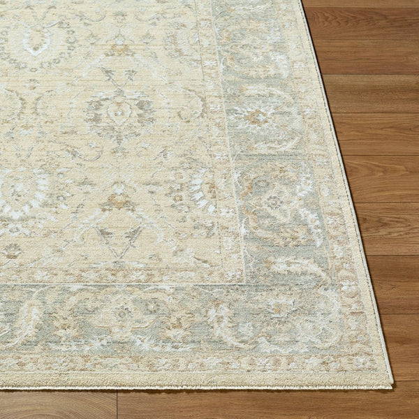 Livabliss Lotus Machine Woven Traditional Area Rug with Fringe Polypropylene Living Room Floor Accent Cream, Light Be 5' x 7'5" LOT2308-575