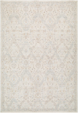 Livabliss Lotus Turkish Machine Woven Area Rug with Fringe Traditional Pattern for Living Room Cream, Light Be 6'7" x 9'6" LOT2310-6796