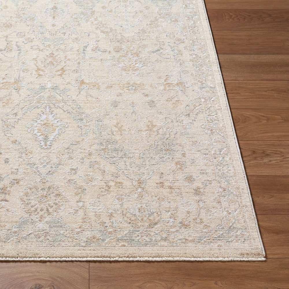Livabliss Lotus Turkish Machine Woven Area Rug with Fringe Traditional Pattern for Living Room Cream, Light Be 6'7" x 9'6" LOT2310-6796