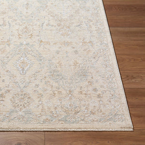 Livabliss Lotus Turkish Machine Woven Area Rug with Fringe Traditional Pattern for Living Room Cream, Light Be 6'7" x 9'6" LOT2310-6796