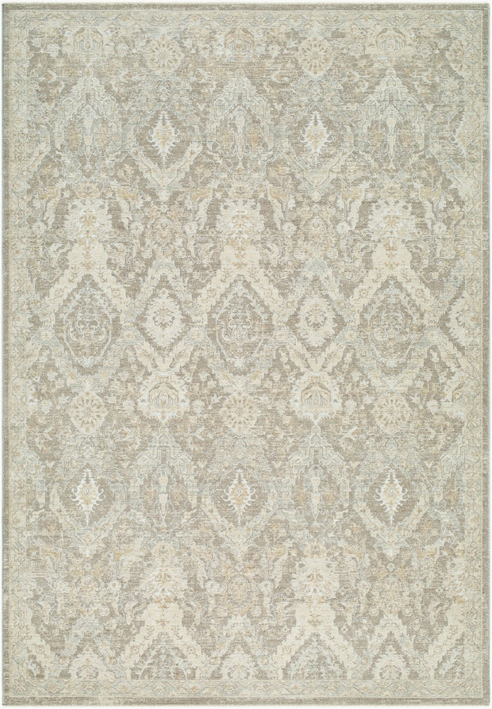 Livabliss Lotus Traditional Fringe Area Rug Machine Woven Polypropylene Living Room Accent Medium Gray, Li 5' x 7'5" LOT2311-575