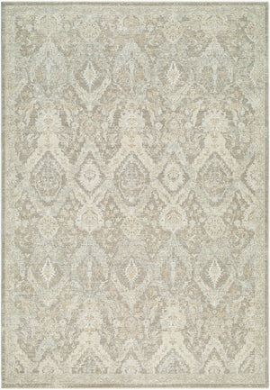 Livabliss Lotus Traditional Fringe Area Rug Machine Woven Polypropylene Living Room Accent Medium Gray, Li 5' x 7'5" LOT2311-575