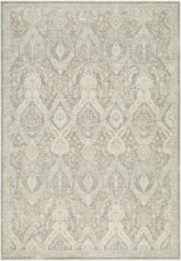 Livabliss Lotus Traditional Fringe Area Rug Machine Woven Polypropylene Living Room Accent Medium Gray, Li 5' x 7'5" LOT2311-575