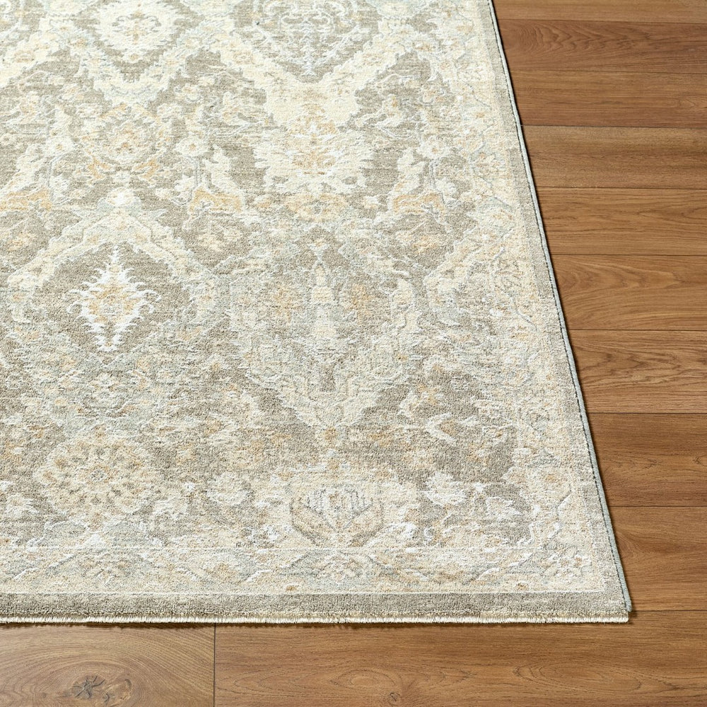 Livabliss Lotus Traditional Fringe Area Rug Machine Woven Polypropylene Living Room Accent Medium Gray, Li 5' x 7'5" LOT2311-575