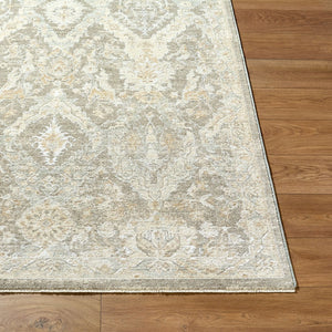 Livabliss Lotus Traditional Fringe Area Rug Machine Woven Polypropylene Living Room Accent Medium Gray, Li 5' x 7'5" LOT2311-575