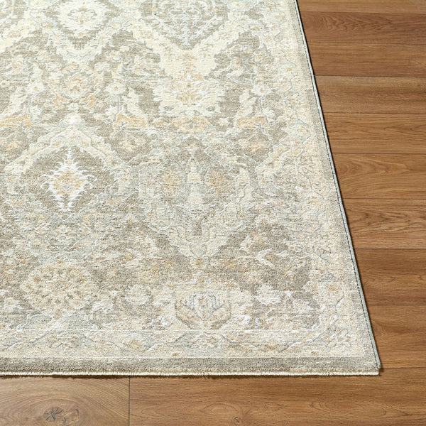 Livabliss Lotus Traditional Fringe Area Rug Machine Woven Polypropylene Living Room Accent Medium Gray, Li 5' x 7'5" LOT2311-575