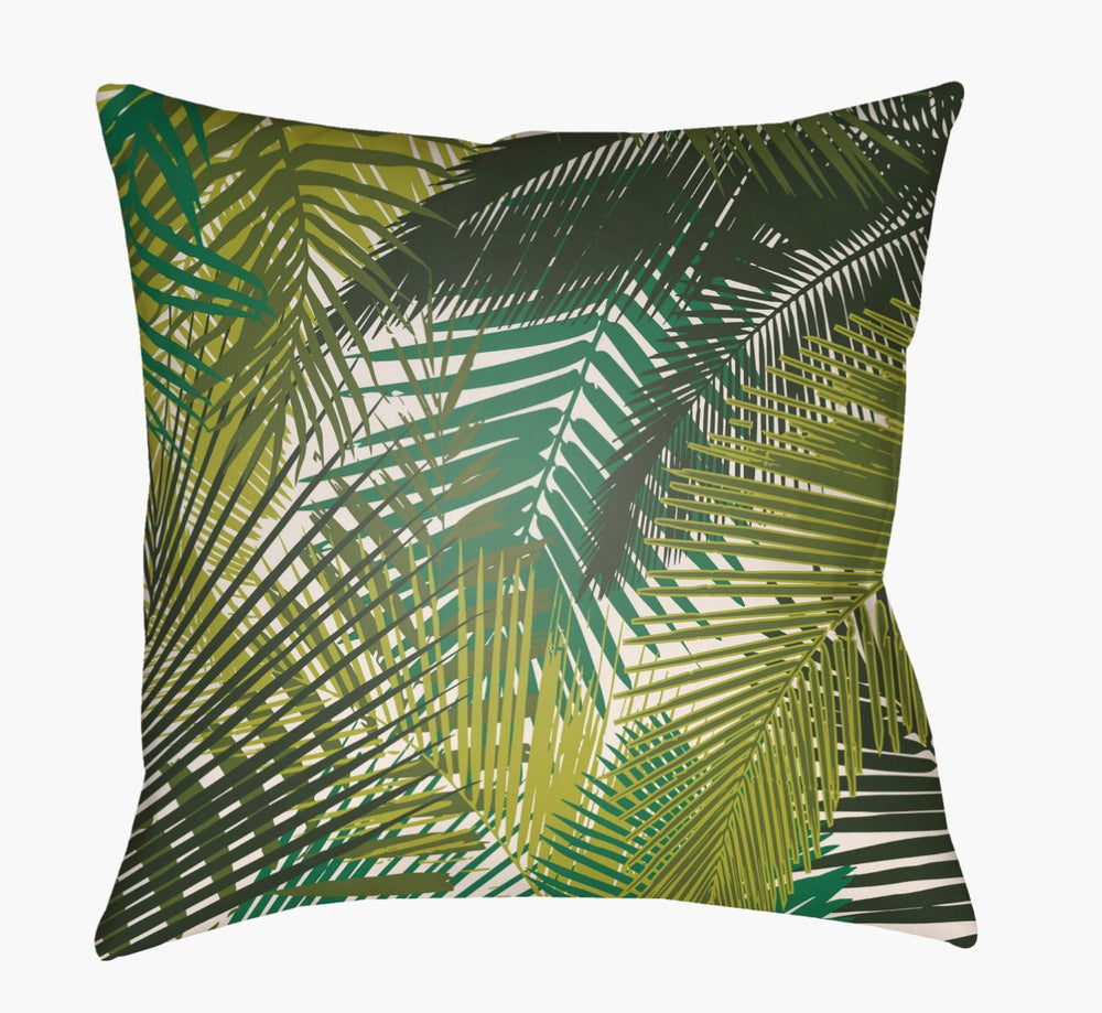 Livabliss Lolita Woven Coastal Accent Pillow Polyfill Square for Sofa Armchair Beach House Decor Olive Green, Fo 18"L x 18"W LOTA1403-1818