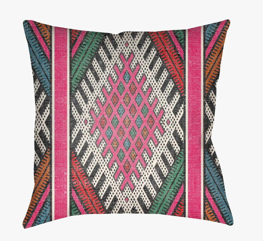 Livabliss Lolita Handcrafted Woven Square Accent Pillow Rustic Bohemian Farmhouse Sofa Decor LOTA1438-1818
