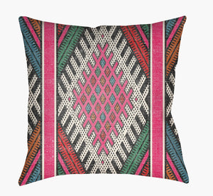 Livabliss Lolita Handcrafted Woven Square Accent Pillow Rustic Bohemian Farmhouse Sofa Decor LOTA1438-1818