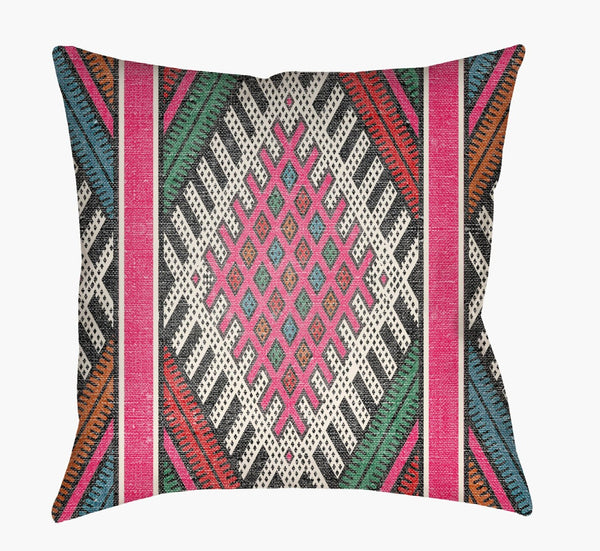 Livabliss Lolita Handcrafted Woven Square Accent Pillow Rustic Bohemian Farmhouse Sofa Decor LOTA1438-1818