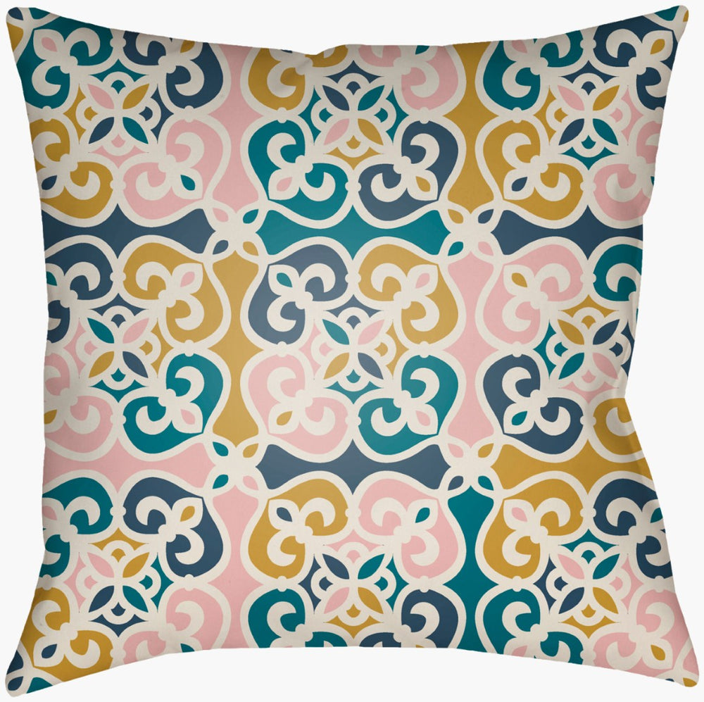 Livabliss Lolita Woven Polyester Vintage Pattern Square Accent Pillow for Bohemian Living Spaces LOTA1527-1616