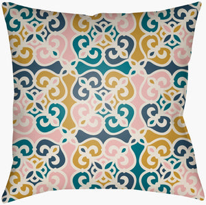 Livabliss Lolita Woven Polyester Vintage Pattern Square Accent Pillow for Bohemian Living Spaces LOTA1527-1616