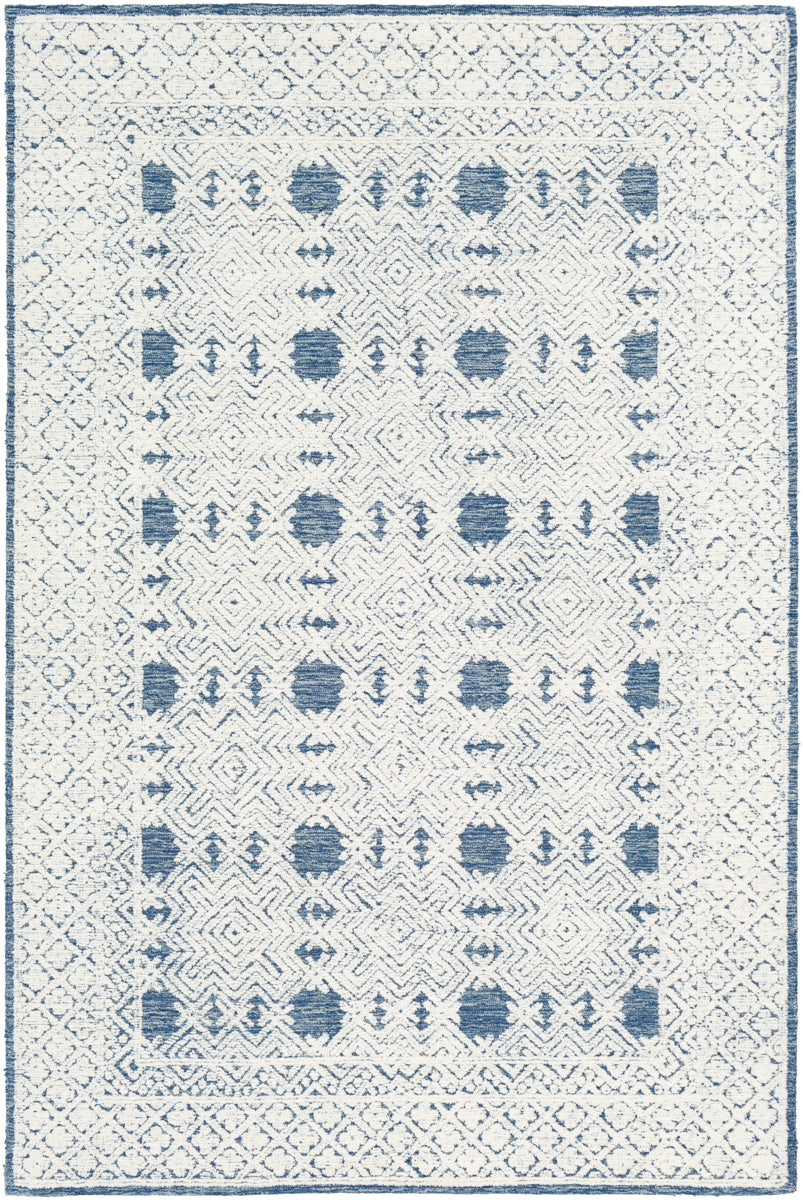Louvre LOU-2300 12' x 15' Handmade Rug LOU2300-1215  Dark Blue, Cream, Pale Blue Surya