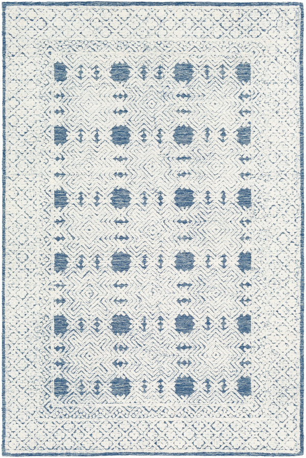 Louvre LOU-2300 12' x 15' Handmade Rug LOU2300-1215  Dark Blue, Cream, Pale Blue Surya