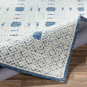 Louvre LOU-2300 12' x 15' Handmade Rug LOU2300-1215  Dark Blue, Cream, Pale Blue Surya