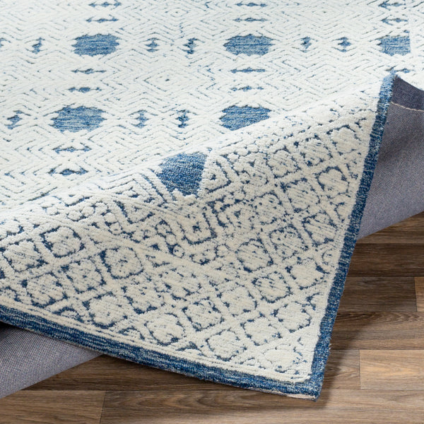 Louvre LOU-2300 12' x 15' Handmade Rug LOU2300-1215  Dark Blue, Cream, Pale Blue Surya