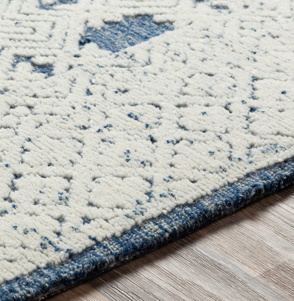 Louvre LOU-2300 12' x 15' Handmade Rug LOU2300-1215  Dark Blue, Cream, Pale Blue Surya