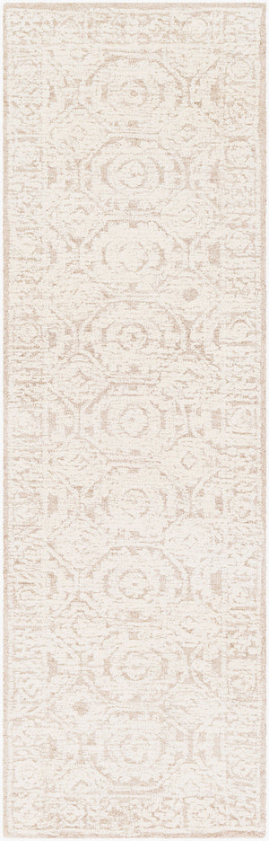 Surya Louvre 2' X 3' Handmade Wool Area Rug - Traditional Style, High/Low Texture, Easy Care, India Made Tan Wool Lou2301-268
