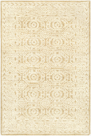 Surya Louvre 2' X 3' Handmade Wool Area Rug - Traditional Style, High/Low Texture, Easy Care, India Made Tan Wool Lou2301-46