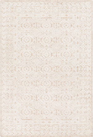 Surya Louvre 2' X 3' Handmade Wool Area Rug - Traditional Style, High/Low Texture, Easy Care, India Made Tan Wool Lou2301-23