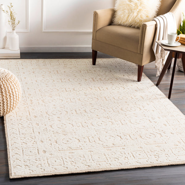 Louvre LOU-2301 12' x 15' Handmade Rug LOU2301-1215  Tan, Cream Surya