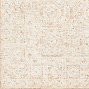 Surya Louvre 2' X 3' Handmade Wool Area Rug - Traditional Style, High/Low Texture, Easy Care, India Made Tan Wool Lou2301-268