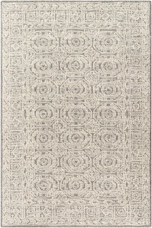 Surya Louvre 2' X 3' Handmade Wool Area Rug - Traditional Style, High/Low Texture, Easy Care, India Made Cream Wool Lou2309-23