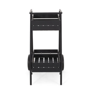 English Elm Christopher Knight Home® - REX Industrial Black Iron Bar Cart with Wheels, Wine Bottle Holders & Matte Powder-Coated Frame 71521.00BLK