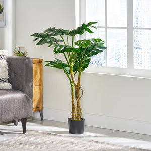 English Elm 120cm Artificial Monstera Tree Lifelike Tropical Split Leaf Plant for Living Spaces 70531.00