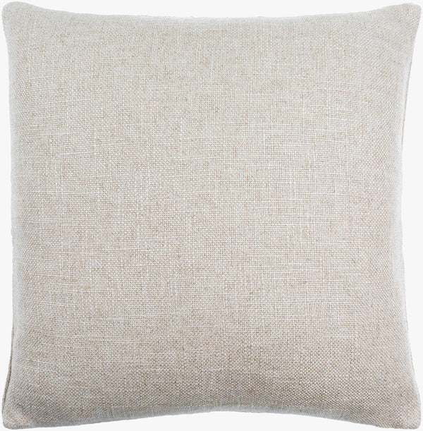 Surya Loomed Luxe Accent Pillow 18"L X 18"W - Luxurious Linen & Viscose, Hand-crafted Comfort For Your Space Beige Linen,Viscose,Viscose,Linen Lox001-1818