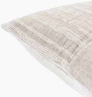 Surya Loomed Luxe Accent Pillow 18"L X 18"W - Luxurious Linen & Viscose, Hand-crafted Comfort For Your Space Beige Linen,Viscose,Viscose,Linen Lox001-1818