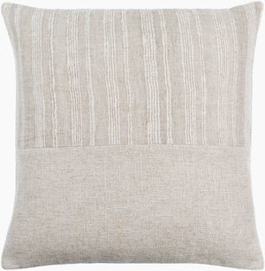 Surya Loomed Luxe Accent Pillow 18"L X 18"W - Luxurious Linen & Viscose, Hand-crafted Comfort For Your Space Beige Linen,Viscose,Viscose,Linen Lox001-1818