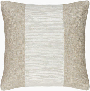 Surya Loomed Luxe Accent Pillow 18"L X 18"W - Luxurious Linen & Viscose, Hand-crafted Comfort For Your Space Beige Linen,Viscose,Viscose,Linen Lox002-2222d
