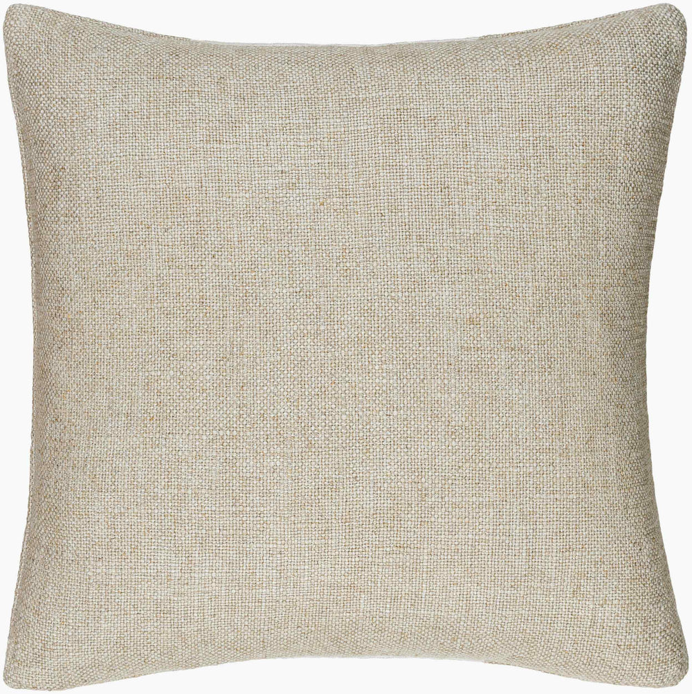 Surya Loomed Luxe Accent Pillow 18"L X 18"W - Luxurious Linen & Viscose, Hand-crafted Comfort For Your Space Beige Linen,Viscose,Viscose,Linen Lox002-2222d