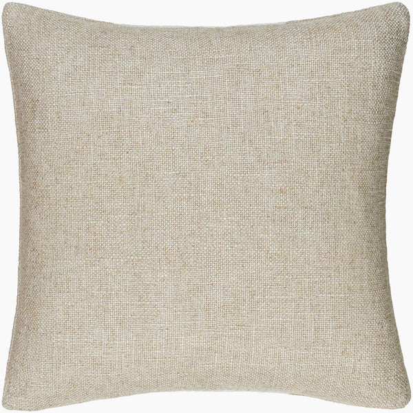 Surya Loomed Luxe Accent Pillow 18"L X 18"W - Luxurious Linen & Viscose, Hand-crafted Comfort For Your Space Beige Linen,Viscose,Viscose,Linen Lox002-2222d