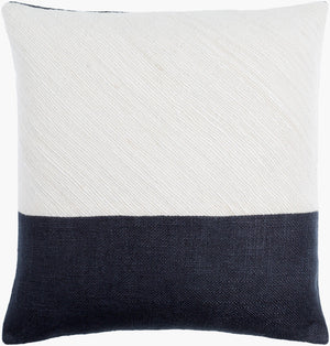 Surya Loomed Luxe Accent Pillow 18"L X 18"W - Luxurious Linen & Viscose, Hand-crafted Comfort For Your Space Ivory Linen,Viscose,Viscose,Linen Lox003-1818p