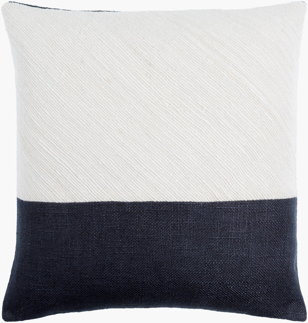 Surya Loomed Luxe Accent Pillow 18"L X 18"W - Luxurious Linen & Viscose, Hand-crafted Comfort For Your Space Ivory Linen,Viscose,Viscose,Linen Lox003-1818p