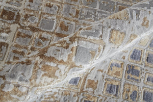 Feizy Rugs Laina Elegant Low-pile Geometric Rug Collection For Modern And Traditional Home Décor Styles Tan,Ivory,Blue Polyester,Polypropylene Lai39g0fbgegryi38