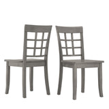 Homelegance By Top-Line Lorren Window Back Wood Dining Chairs (Set of 2) Grey Rubberwood