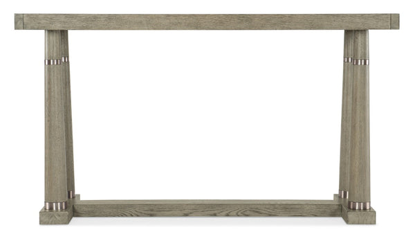 Hooker Furniture Linville Adjustable Norwood Friendship Table In Mink Oak Veneer With Antique Pewter Bands, Expandable 6150-75206-85