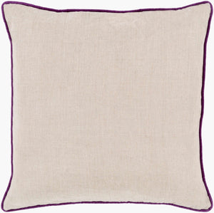 Surya Linen Piped Accent Pillow 18"X18" - Pure Linen, Modern Elegance For Effortless Home Decor Style Purple Linen Lp007-2020d