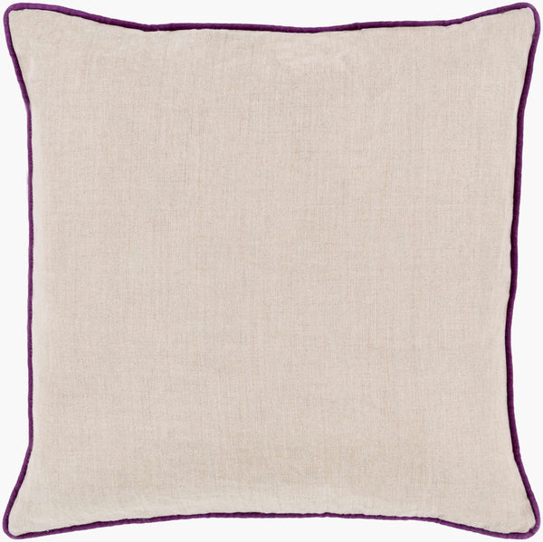 Surya Linen Piped Accent Pillow 18"X18" - Pure Linen, Modern Elegance For Effortless Home Decor Style Purple Linen Lp007-2020d