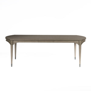 A.R.T. Furniture Cove Rectangular Dining Table With Elegant Primavera Veneers – Extends 78 To 122 Inches, Seats 8! Grey Rubberwood Solids,Primavera Veneer,Metal 349220-2743