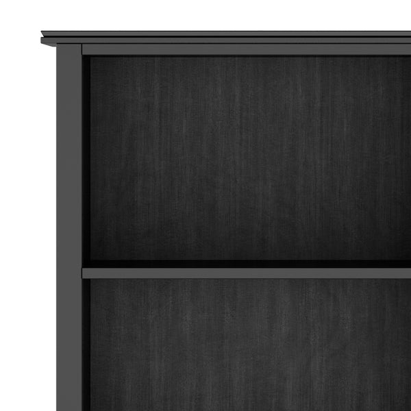 English Elm Artisan 5-Shelf Bookcase In Black - Handcrafted Modern Storage Solution For Home Or Office Décor B136P158385