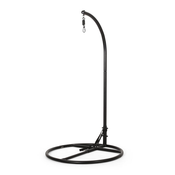 English Elm Durable Freestanding Iron Hanging Chair Stand with Safety Belt for Indoor Outdoor Use 62075.00HNGBLK